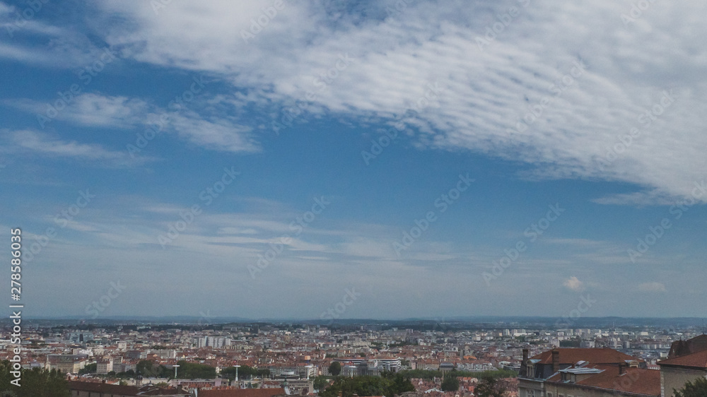 Panoramic view of the city of Lyon, France