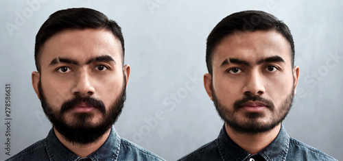 Set of handsome bearded man