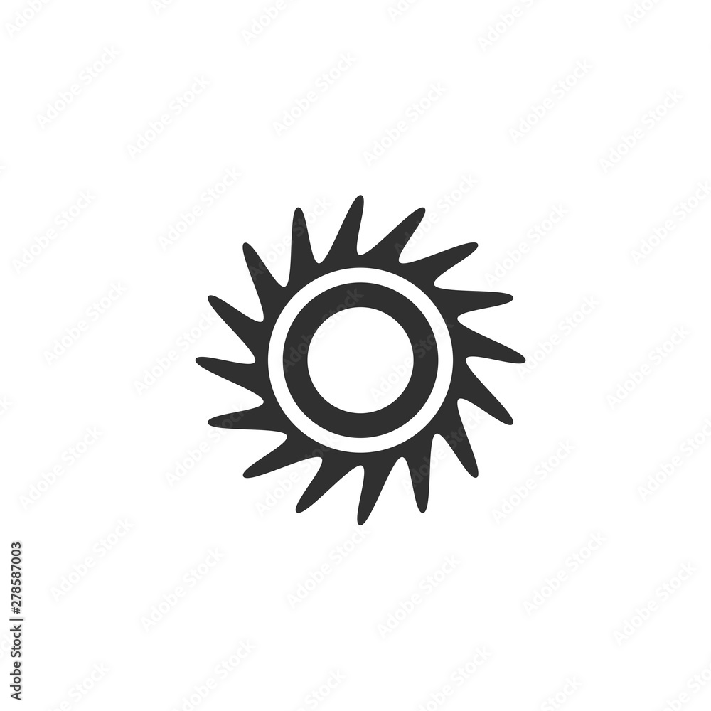 Naklejka premium Sun icon template color editable. Sun symbol vector sign isolated on white background. Simple logo vector illustration for graphic and web design.