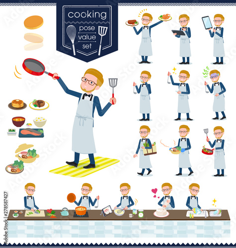 flat type blue tuxedo men_cooking