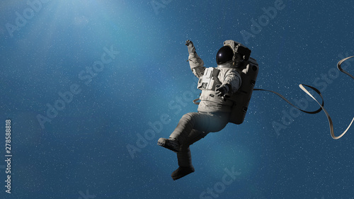 Valokuva astronaut performing a space walk among the stars