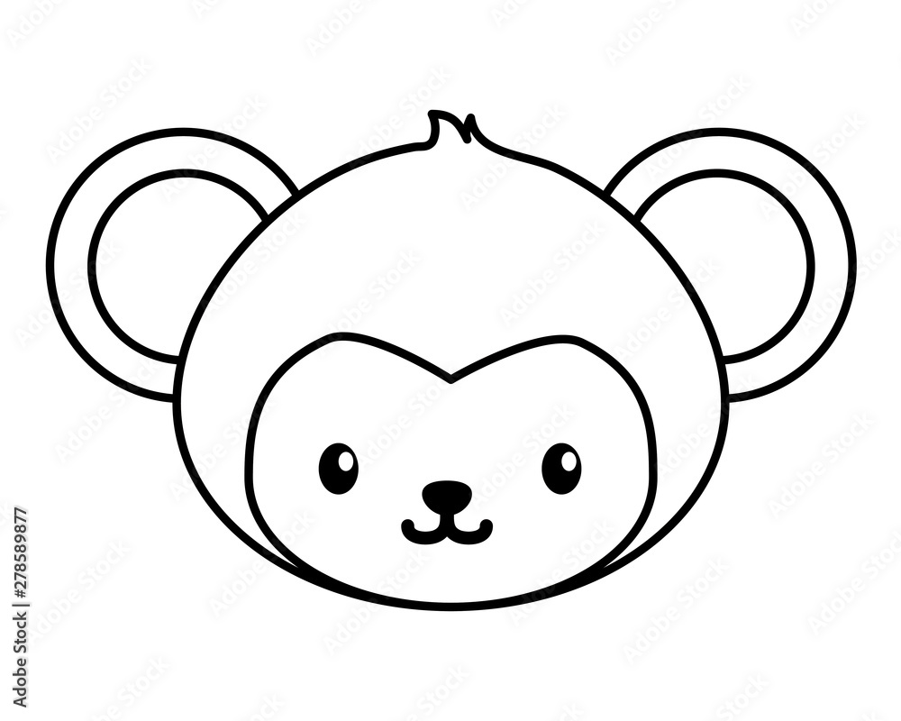 cute little monkey head baby character cute little monkey head baby character