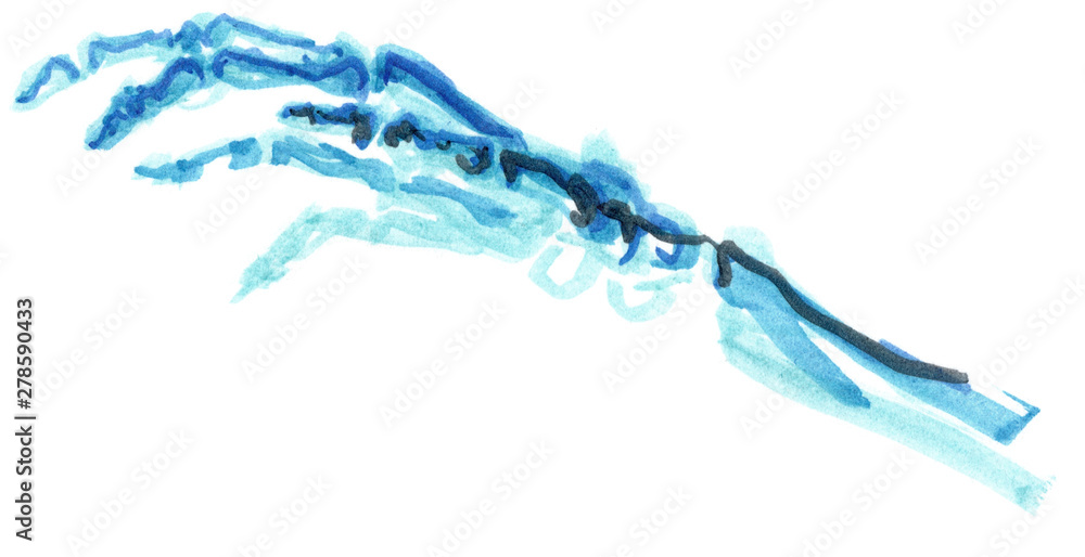 Hand drawn Marker Skeleton Hand Hand drawn Marker Skeleton Hand