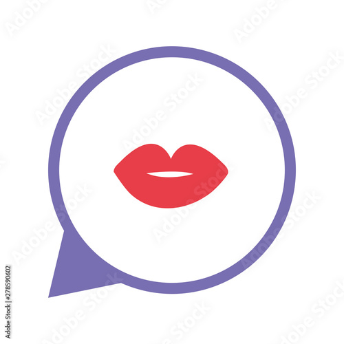 social media talk bubble kiss