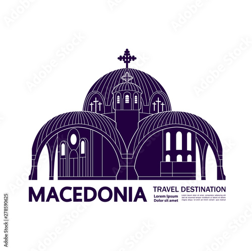 Macedonia travel destination grand vector illustration.