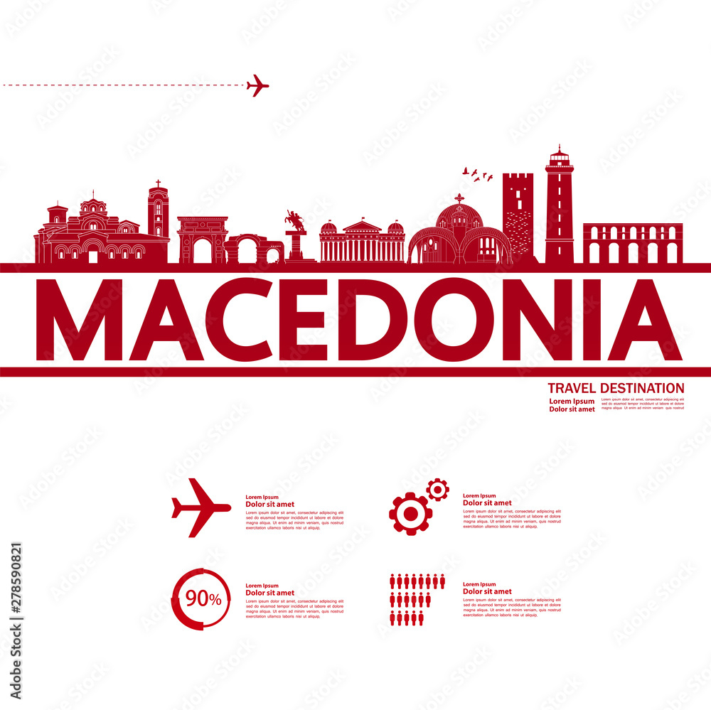 Fototapeta premium Macedonia travel destination grand vector illustration.