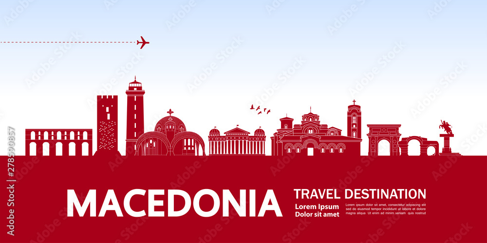 Fototapeta premium Macedonia travel destination grand vector illustration.