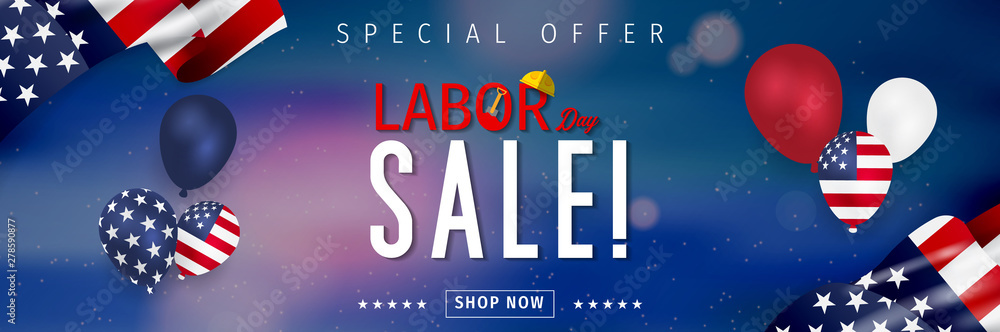 Labor Day sale banner. Labor Day special offer design vector.