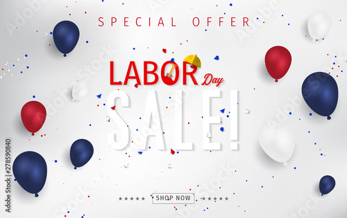 Labor Day sale banner. Labor Day special offer design vector.