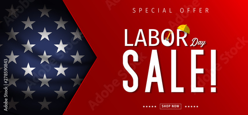 Labor Day sale banner. Labor Day special offer design vector.