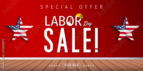 Labor Day sale banner. Labor Day special offer design vector.