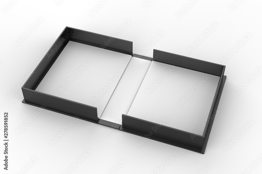 Blank clam shell box for branding mock up. 3d render illustration. Blank clam shell box for branding mock up. 3d render illustration.
