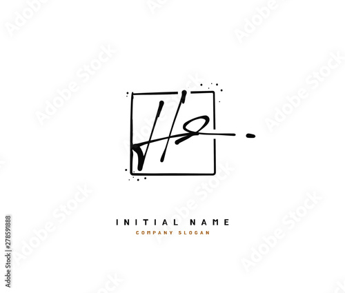 H D HD Beauty vector initial logo, handwriting logo of initial signature, wedding, fashion, jewerly, boutique, floral and botanical with creative template for any company or business.