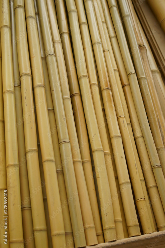 Naklejka premium Asian bamboo fence wall material