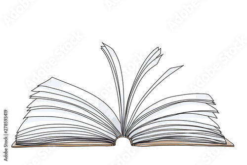 open book notebook hand drawn cute art painting vector illustration