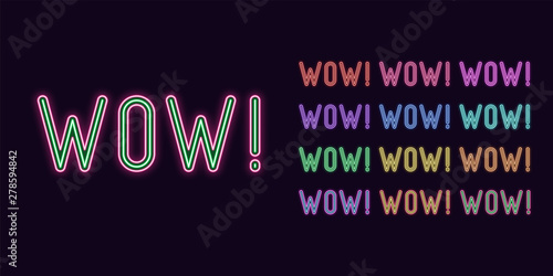 eon text Wow, expressive Title. Neon WOW word
