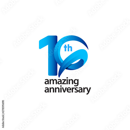 10 Years Amazing Anniversary Celebration Vector Template Design Illustration
