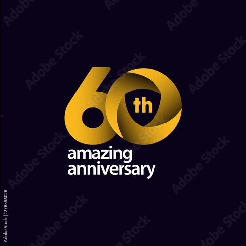 60 Years Amazing Anniversary Celebration Vector Template Design Illustration