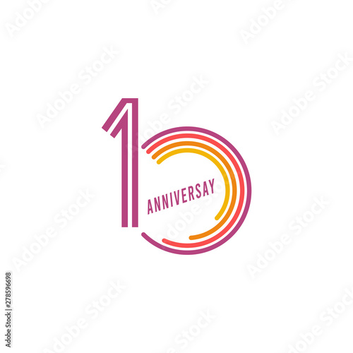 Free Download 10 Years Anniversary Celebration Vector Template Design Illustration - GFXLoad