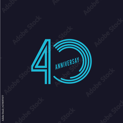 40 Years Anniversary Celebration Vector Template Design Illustration