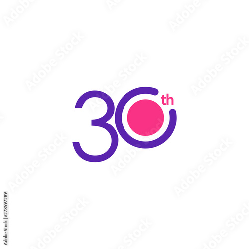 30 Years Anniversary Celebration Vector Template Design Illustration