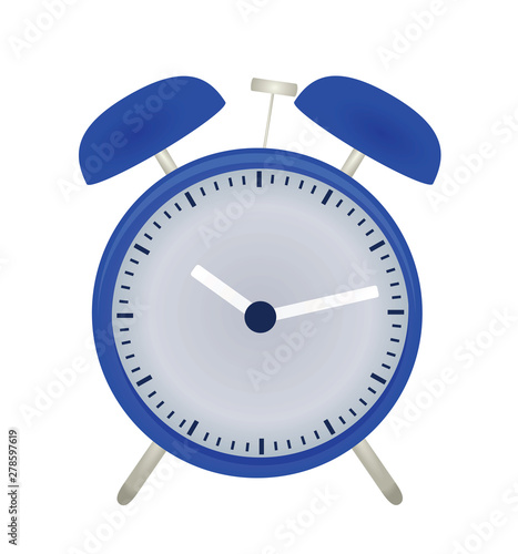 Blue alarm clock. vector illustration