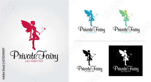 Private fairy creative and minimal logo template