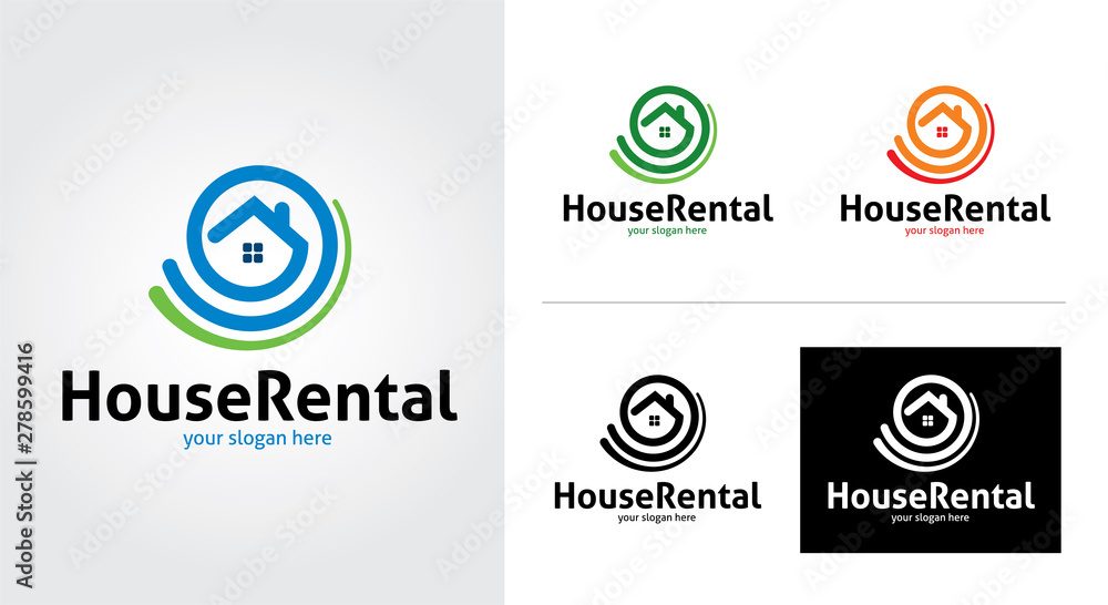 House rental creative and minimal logo template