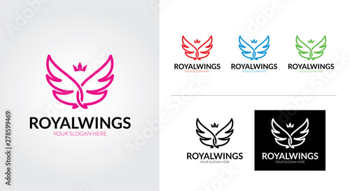 Royal wing creative and minimal logo template
