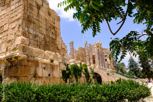 Roman temple ruins in the Bekaa Valley, Baalbek Lebanon