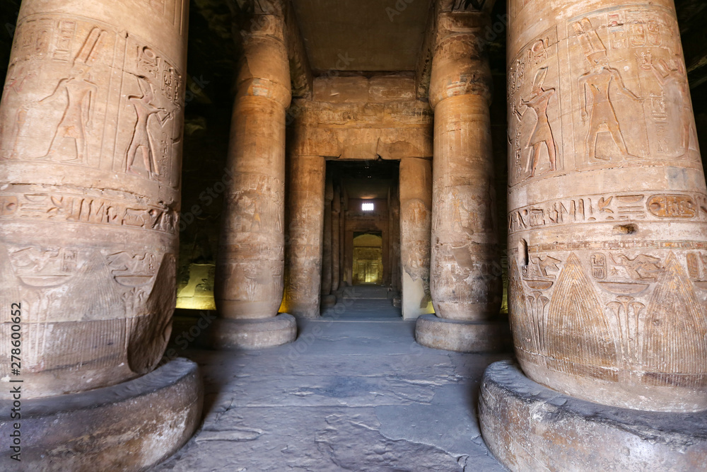 Fototapeta premium Columns in Abydos Temple, Madfuna, Egypt