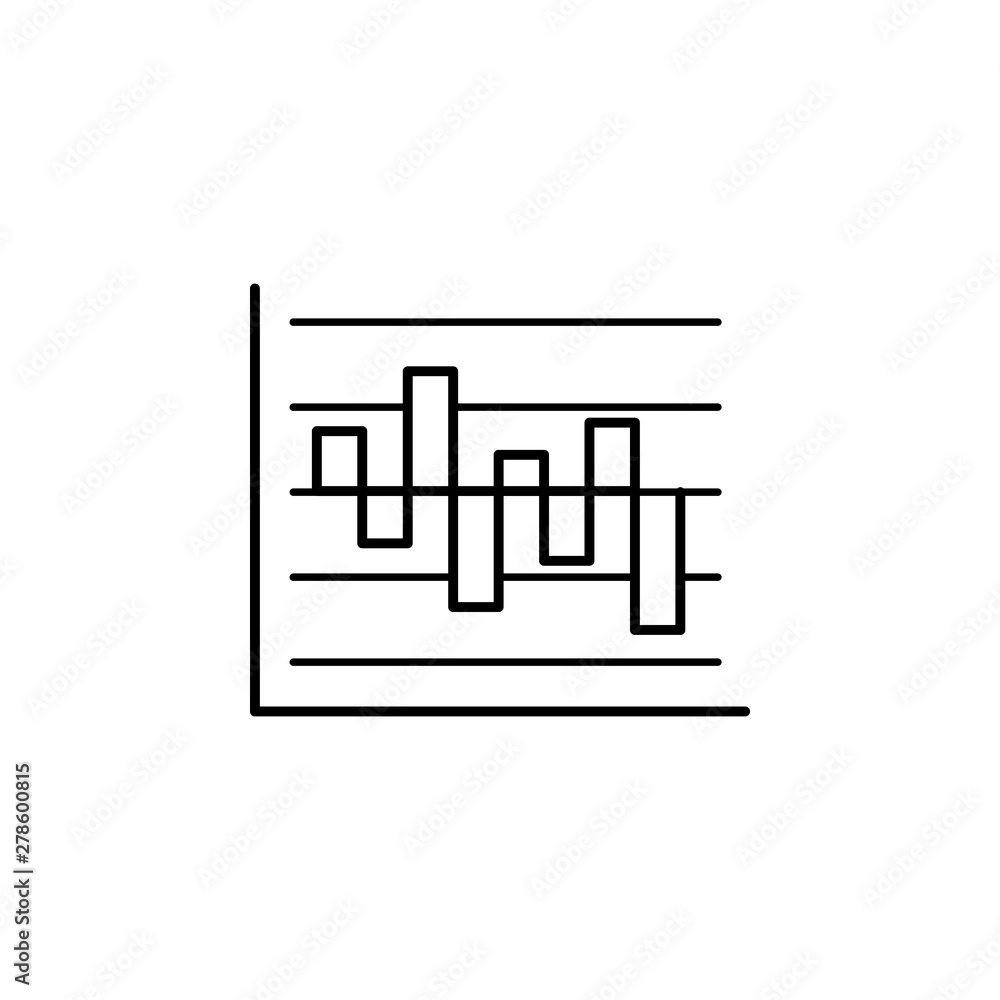 Zig-zag chart finance outline icon. Element of finance illustration icon. signs, symbols can be used for web, logo, mobile app, UI, UX Zig-zag chart finance outline icon. Element of finance illustration icon. signs, symbols can be used for web, logo, mobile app, UI, UX