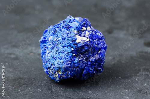 Obraz na płótnie Azurite. Mineral stone on a dark background