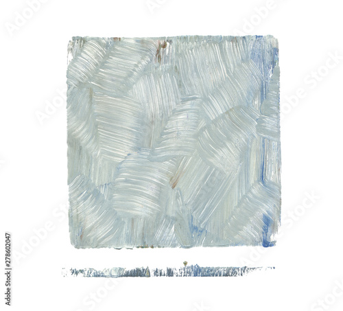 Abstract color acrylic and watercolor painting. Monotyping template. Canvas vintagecgrunge texture background. Square shape Isolated on white. photo