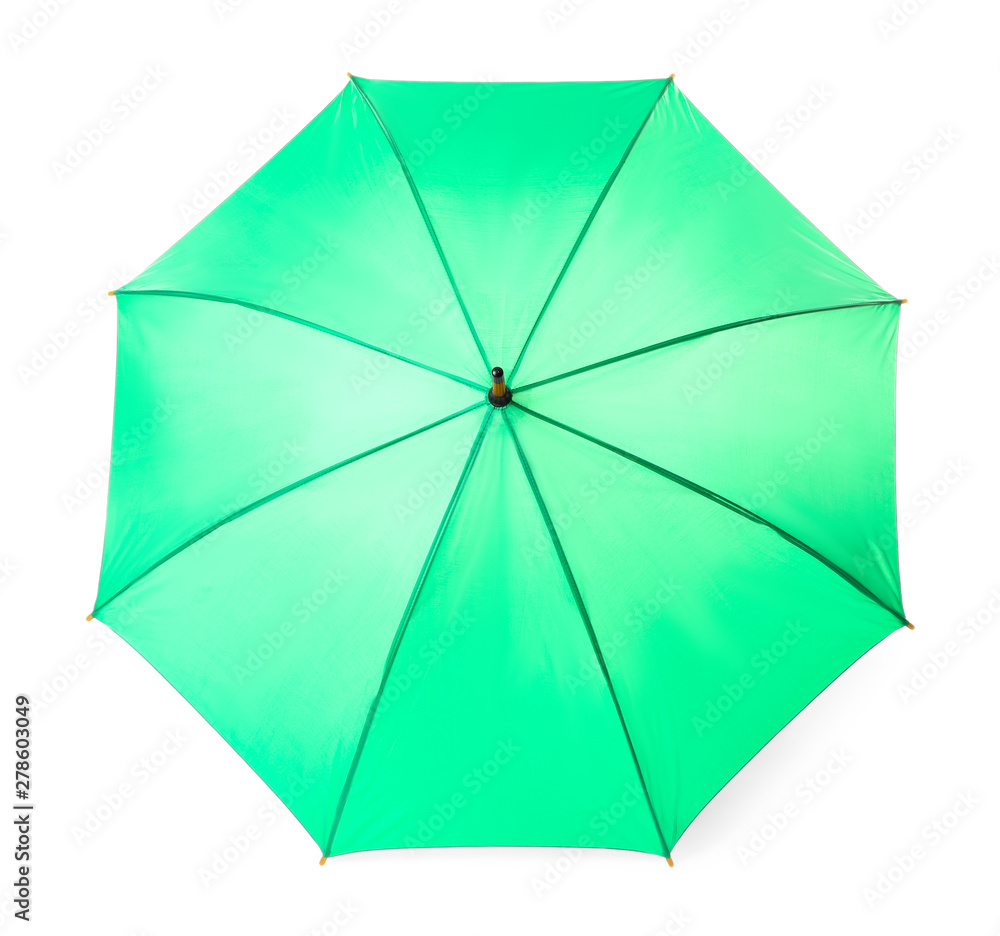 Modern opened green umbrella isolated on white Modern opened green umbrella isolated on white