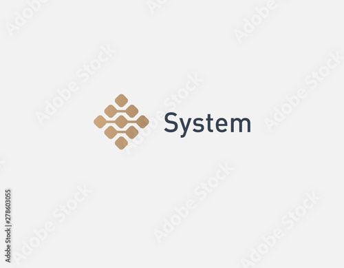 Creative abstract golden technology logo for IT company