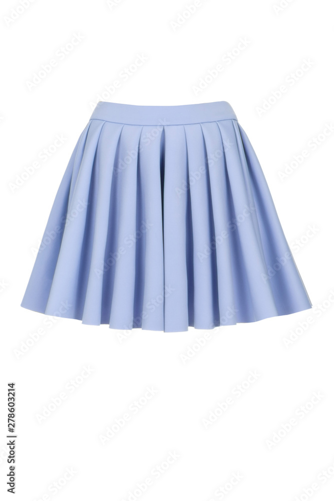 Blue skirt for girl. Isolated on a white background. Stock Photo