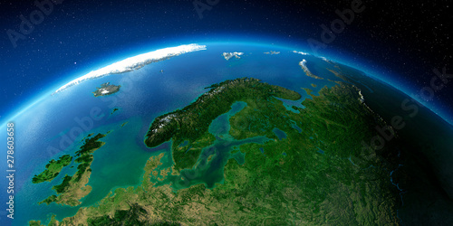 Highly detailed Earth. European part of Russia photo