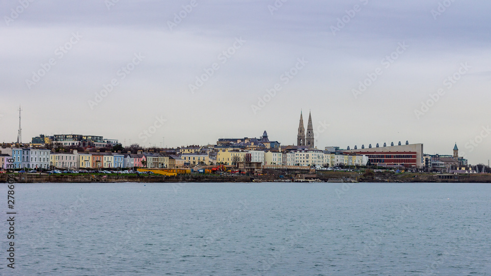 Skyline of Dun Laoghaire, Ireland as viewed from Forty Foot