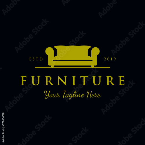 furniture sofa logo designs. Luxury universal interior design logotype symbol.