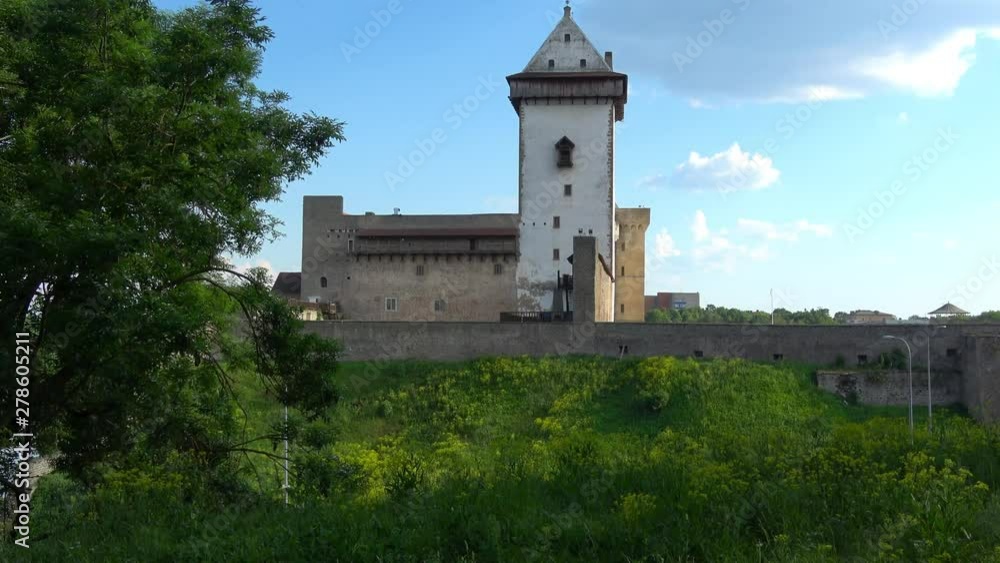 View of old medieval Narva Fortress with Hermann Tower. Estonia. View of old medieval Narva Fortress with Hermann Tower. Estonia.