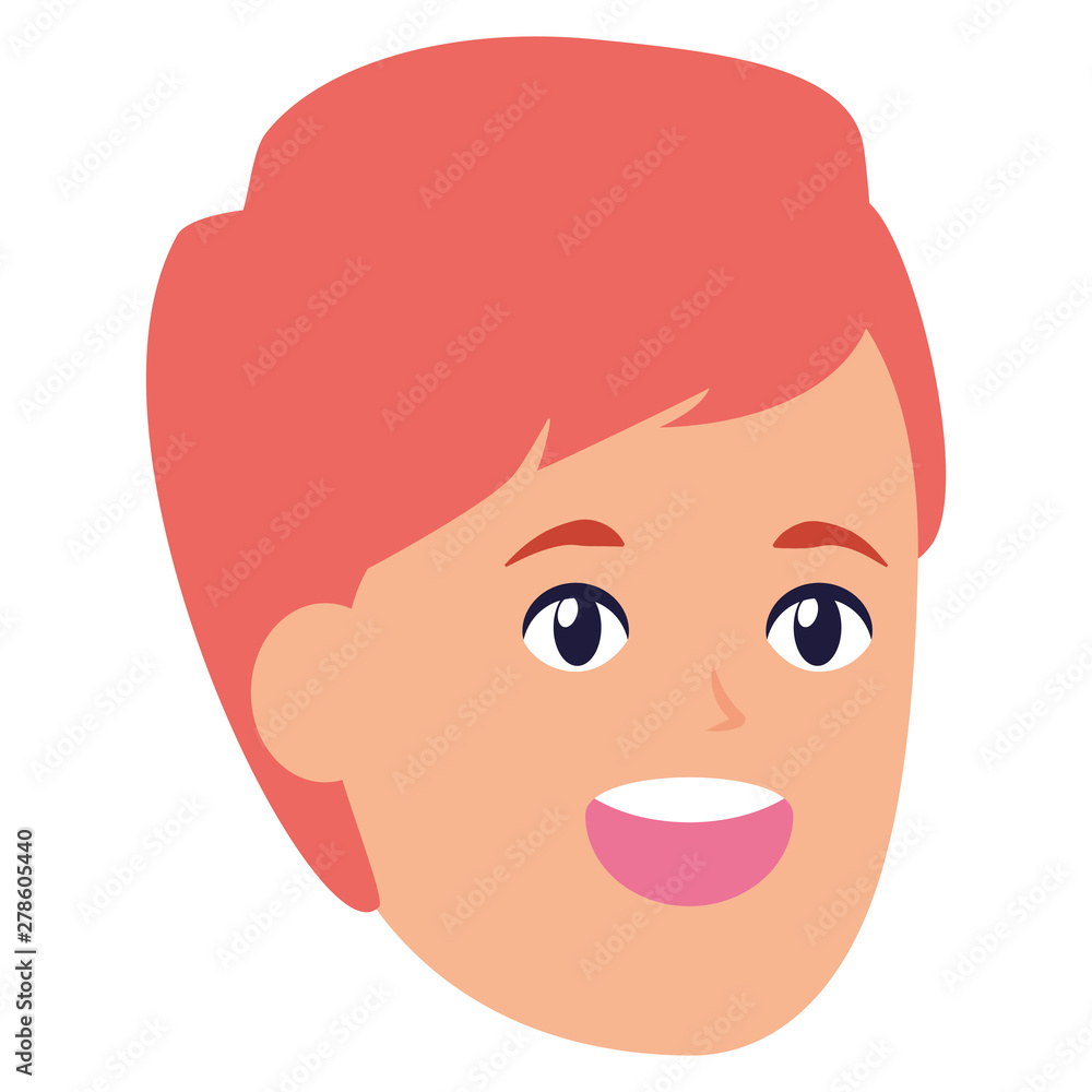 smiling man face character white background smiling man face character white background