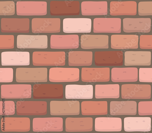 Red brick wall seamless Vector illustration background - texture pattern for continuous replicate.