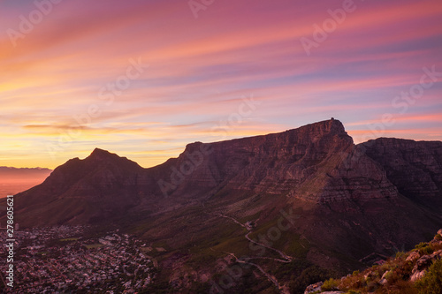Sunrise from Lions head looking toward Table Mountain