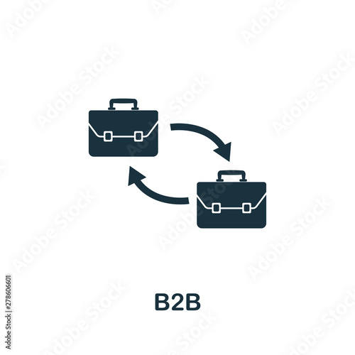B2B vector icon symbol. Creative sign from business management icons collection. Filled flat B2B icon for computer and mobile