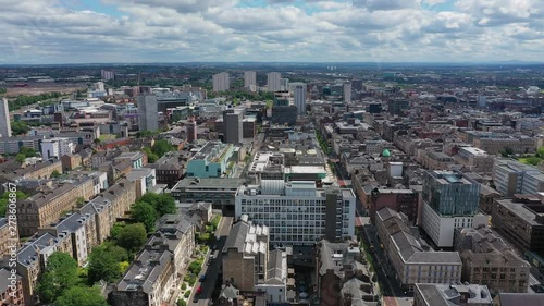 Wallpaper Mural Aerial view of cityscape of Glasgow, largest city in Scotland, mixture of modern and historic buildings - landscape panorama of Great Britain from above, United Kingdom, Europe Torontodigital.ca