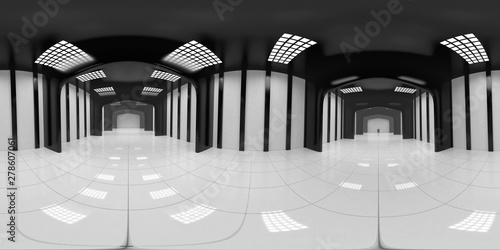 8K HDRI map, spherical environment panorama background, modern high contrast interior light source rendering, huge industrial hall (3d equirectangular rendering) photo