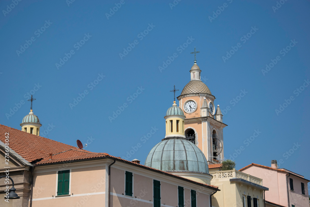 Domes over italian church near the sea