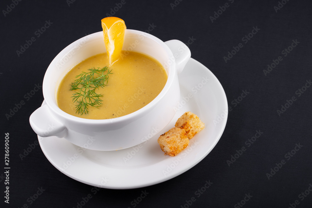 pumpkin soup in a bowl pumpkin soup in a bowl