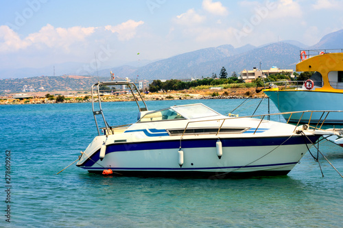 Small yacht on the Mediterranean sea